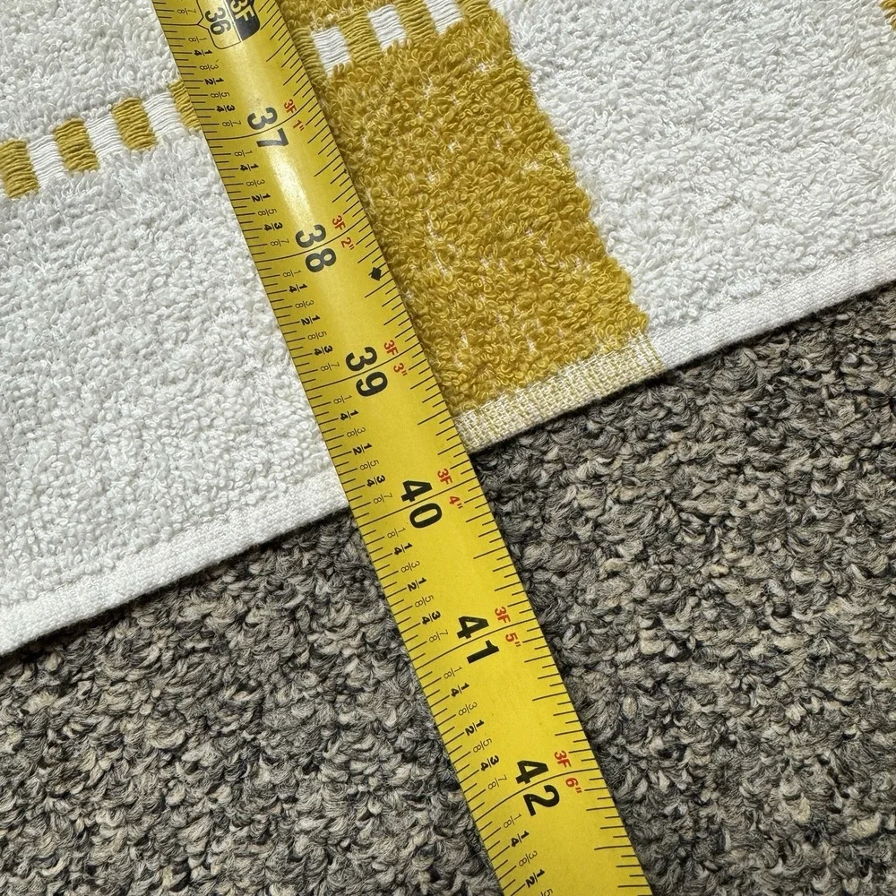 Vintage Dundee Gold Striped Bath Towel Cotton Lot of 4 40x23